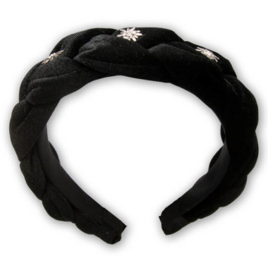 Samt Haarband mit Glitzer in schwarz