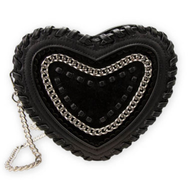 schwarze Trachtentasche in Herzform